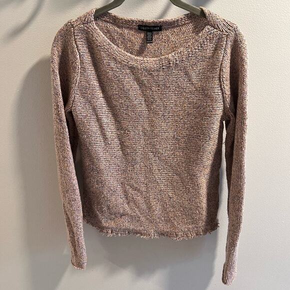 Eileen Fisher Wool & Recycled Cotton Fringe Hem Sweater Size XXS - Picture 2 of 11